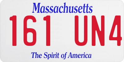 MA license plate 161UN4