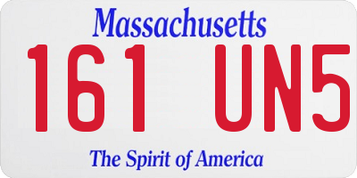 MA license plate 161UN5