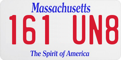 MA license plate 161UN8