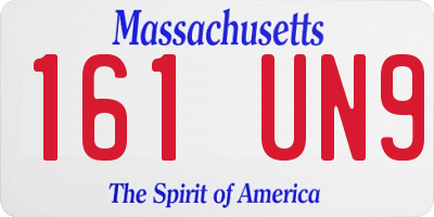 MA license plate 161UN9