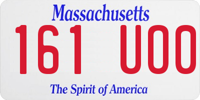 MA license plate 161UO0