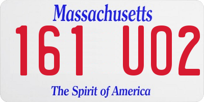 MA license plate 161UO2