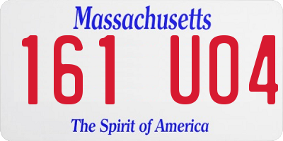 MA license plate 161UO4