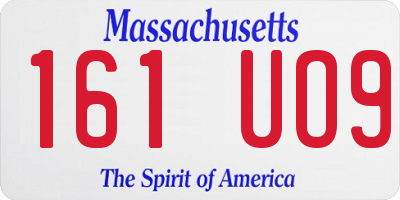 MA license plate 161UO9