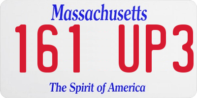 MA license plate 161UP3