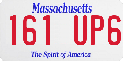 MA license plate 161UP6