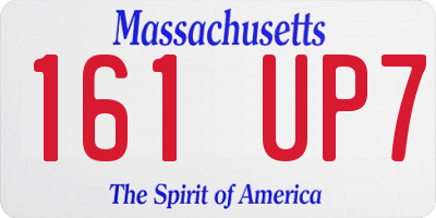 MA license plate 161UP7