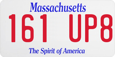 MA license plate 161UP8
