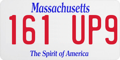 MA license plate 161UP9