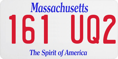 MA license plate 161UQ2