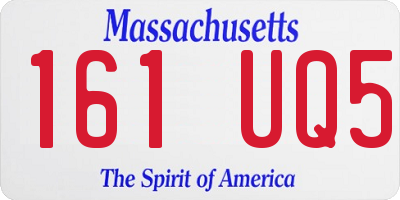 MA license plate 161UQ5