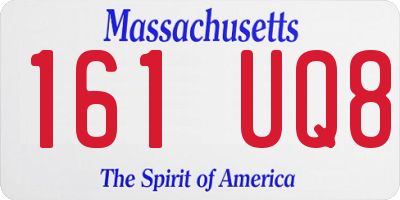 MA license plate 161UQ8