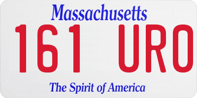 MA license plate 161UR0