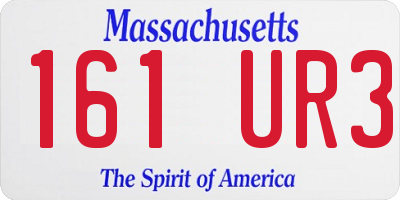MA license plate 161UR3