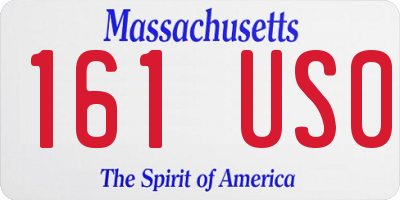MA license plate 161US0