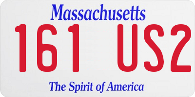 MA license plate 161US2
