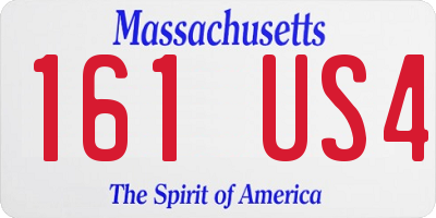 MA license plate 161US4