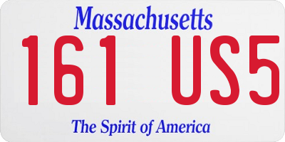 MA license plate 161US5