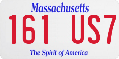 MA license plate 161US7