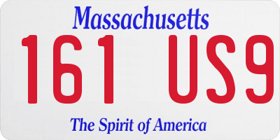 MA license plate 161US9