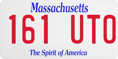 MA license plate 161UT0