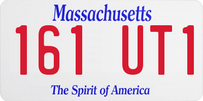 MA license plate 161UT1