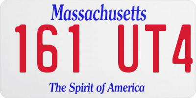 MA license plate 161UT4