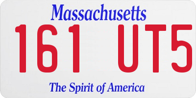 MA license plate 161UT5