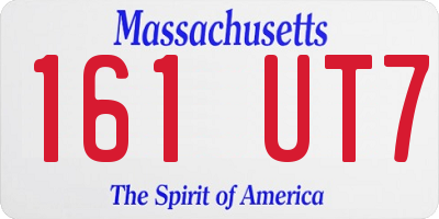 MA license plate 161UT7