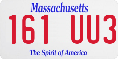 MA license plate 161UU3