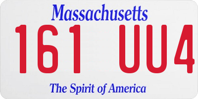 MA license plate 161UU4