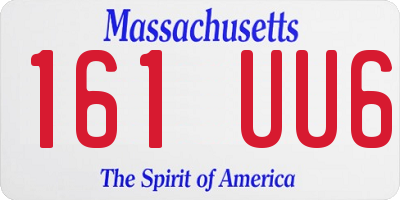 MA license plate 161UU6