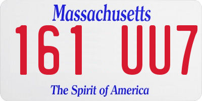 MA license plate 161UU7