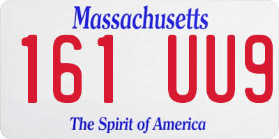 MA license plate 161UU9