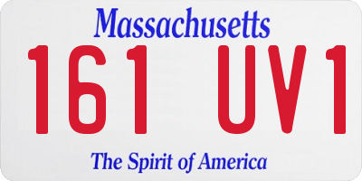 MA license plate 161UV1