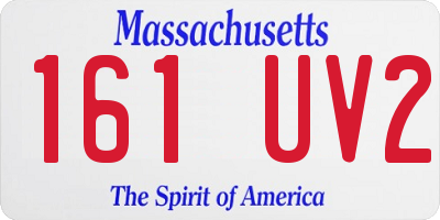 MA license plate 161UV2