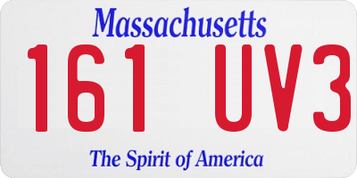 MA license plate 161UV3