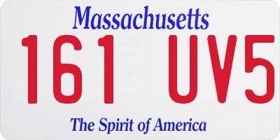 MA license plate 161UV5
