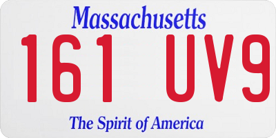 MA license plate 161UV9