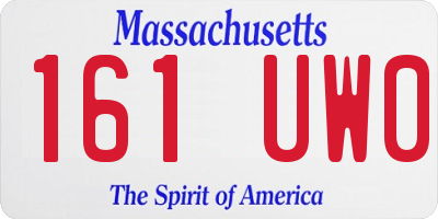 MA license plate 161UW0