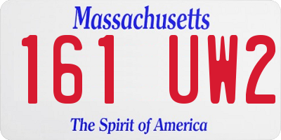 MA license plate 161UW2