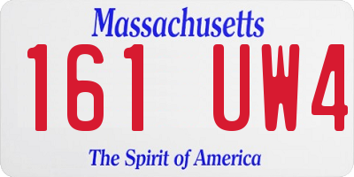 MA license plate 161UW4