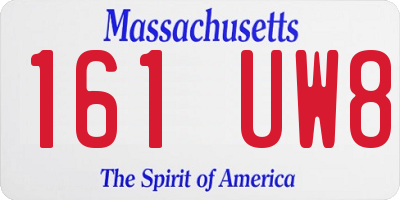 MA license plate 161UW8