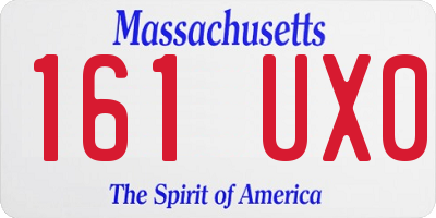 MA license plate 161UX0