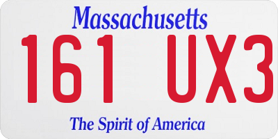 MA license plate 161UX3