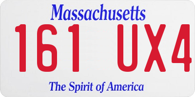 MA license plate 161UX4