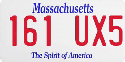 MA license plate 161UX5