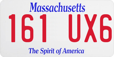 MA license plate 161UX6