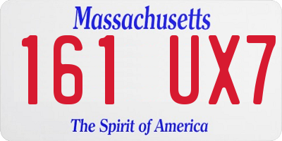 MA license plate 161UX7