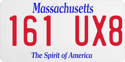 MA license plate 161UX8